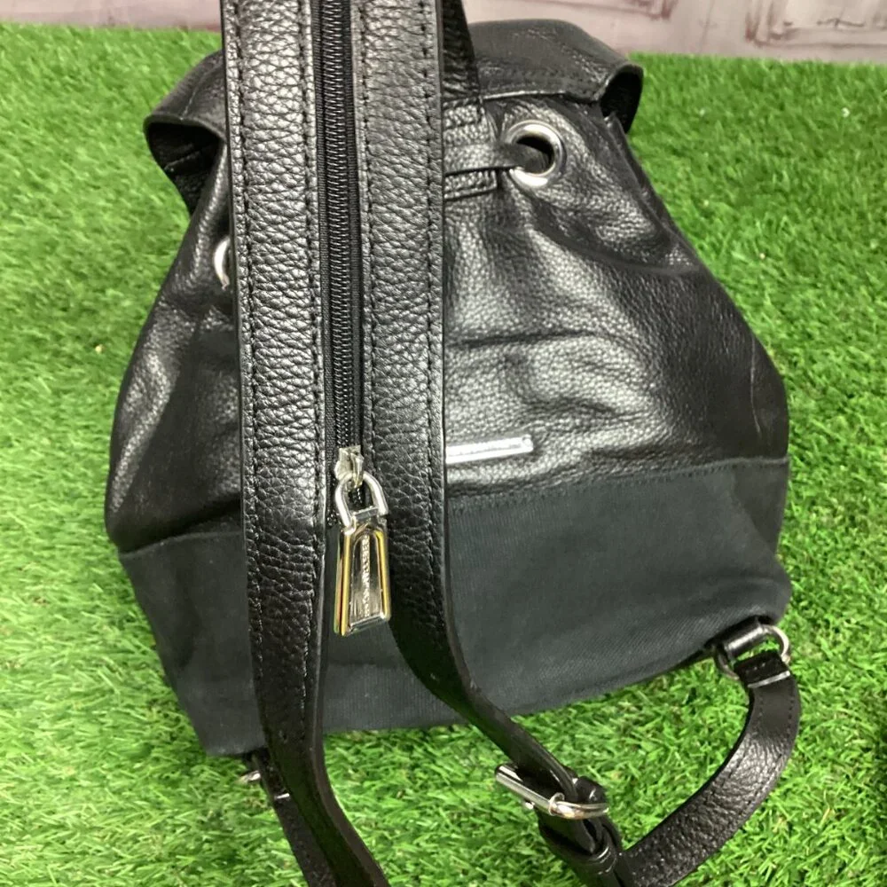 Rebecca Minkoff Mansfield Convertible Backpack Black Leather & Canvas